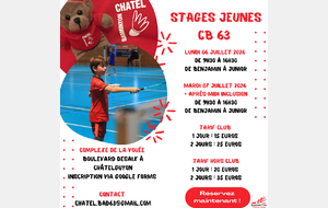 Stages jeunes CB63 - benjamin à junior