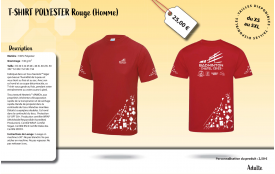 T-shirt polyester rouge (Homme)
