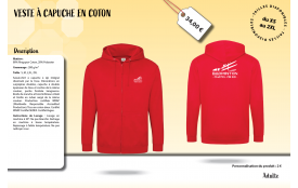 Veste à capuche adulte
